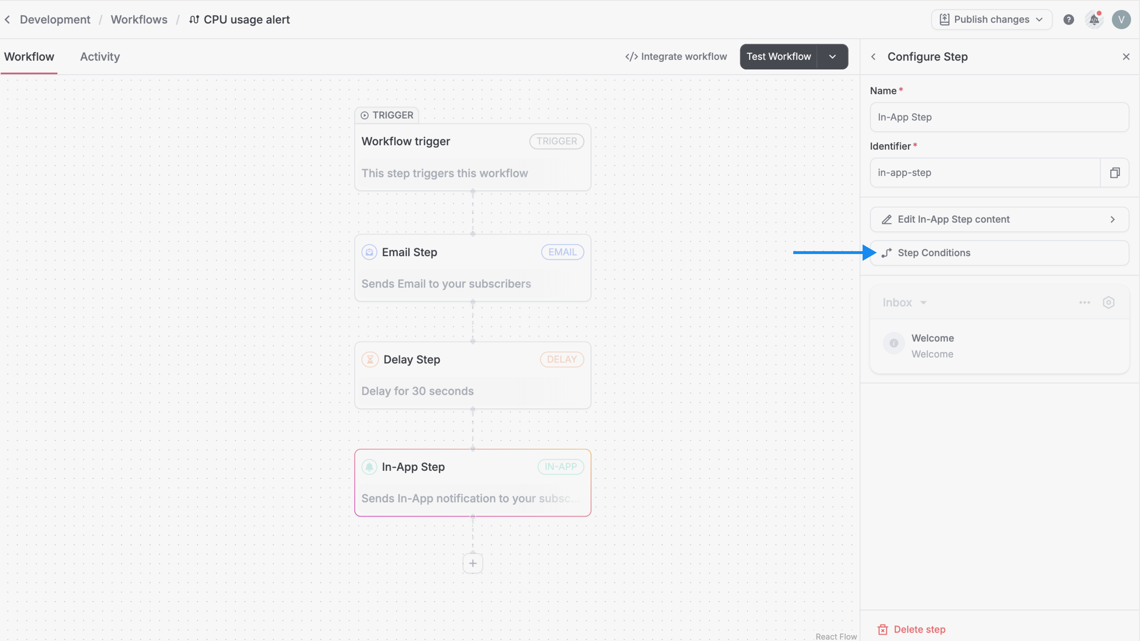 Step conditions